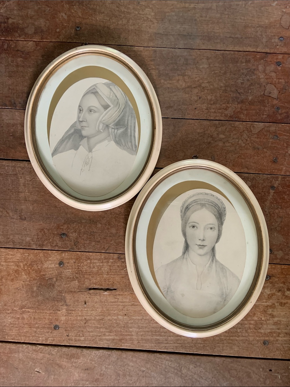 Hans Holbein Tudor Portraits Oval Pair